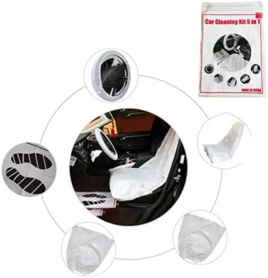 Car Handbrake Cover with Car Disposable set of five pieces Factory wholesale Directly  Disposable Car Seat Cover Set  high quali