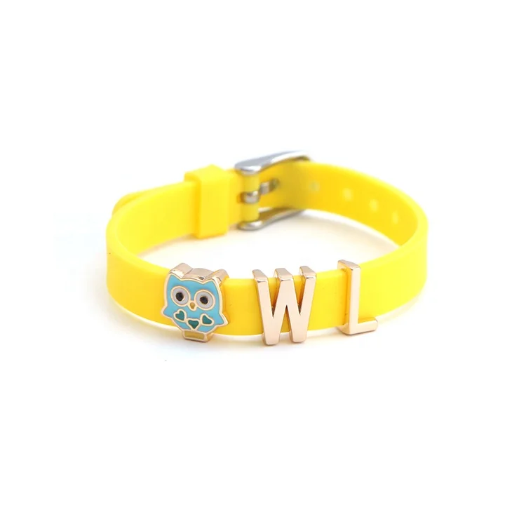 
New arrival 8mm adjustable DIY charm keepering silicone wristbands for kids 