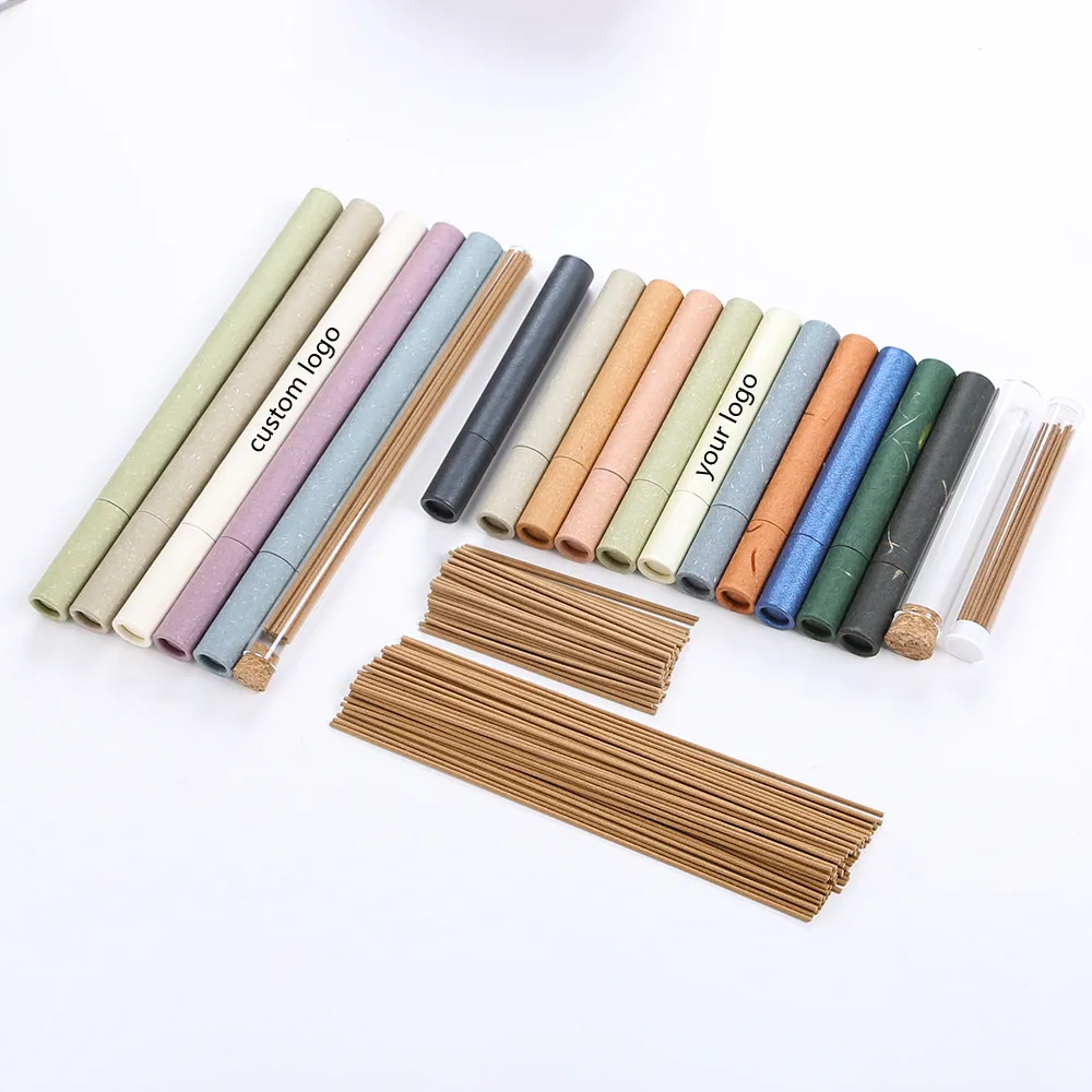 Custom natural incense sticks Sandalwood incense packaging barrel or box Print your own logo sticker