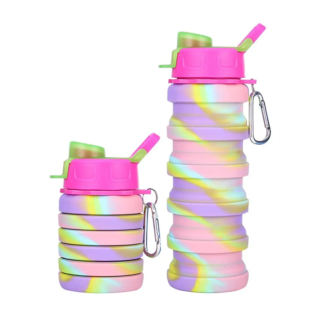 New Novelty Silicone Drinking Collapsible Water Bottle Travel Outdoor Foldable Water Bottle