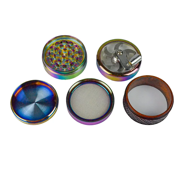 Hot Custom Designs Zinc Alloy Premium Wooden 71mm Magnet Printing 4 Layers Cranked Dry Herbal Grinder
