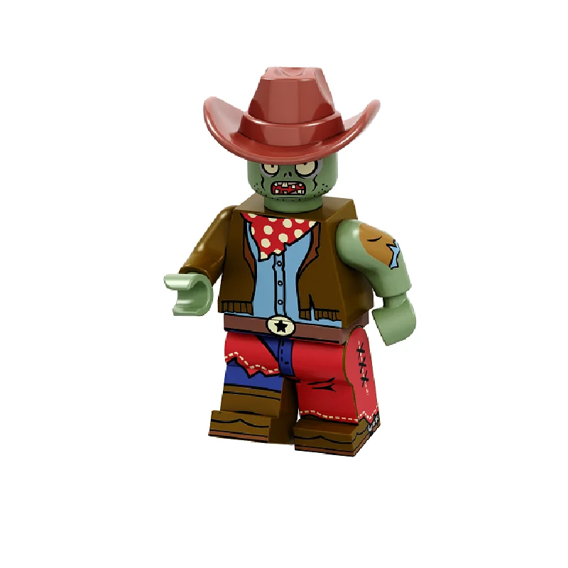 2023 Game Plants vs. Zombies Explosive Head Cowboy Bandage Pharaoh Zombies Building Blocks Figures Toys Gift