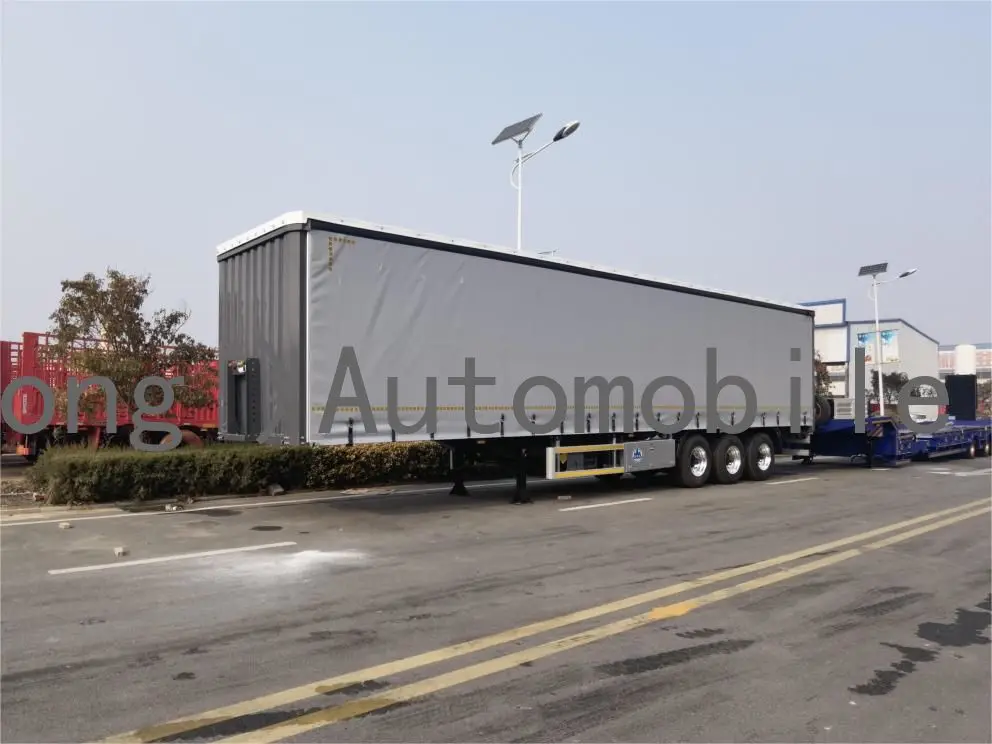 Factory Direct Sales High Quality 3-Axis 50T Semi-Trailer Van and Curtain Trailer with Air Suspension Waterproof Tarpaulin