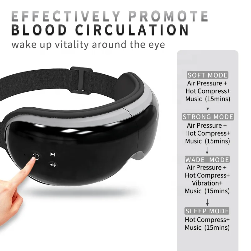 SD-200 ABS 4 modes Air pressure Wireless intelligent heating electric vibrating  eye massager release brain fatigue