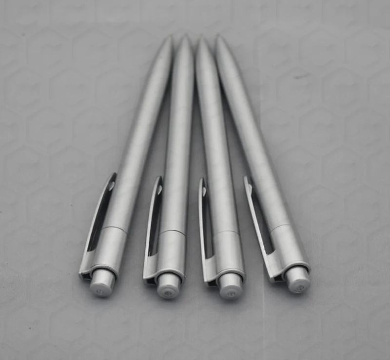 Can print logo grey silver color ballpoint pen for hotel