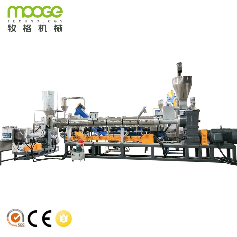recycled plastic granules pelletizing line pp pe waste recycling granulating machine