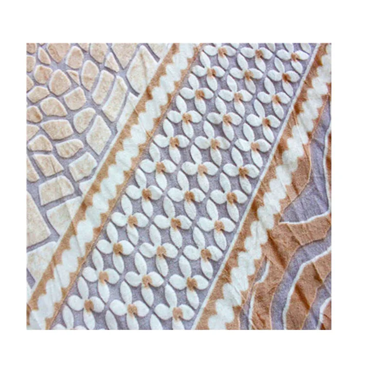 
100%Polyester 3D Flannel Burnout Knitted Fleece Breathable Blanket Fabric 