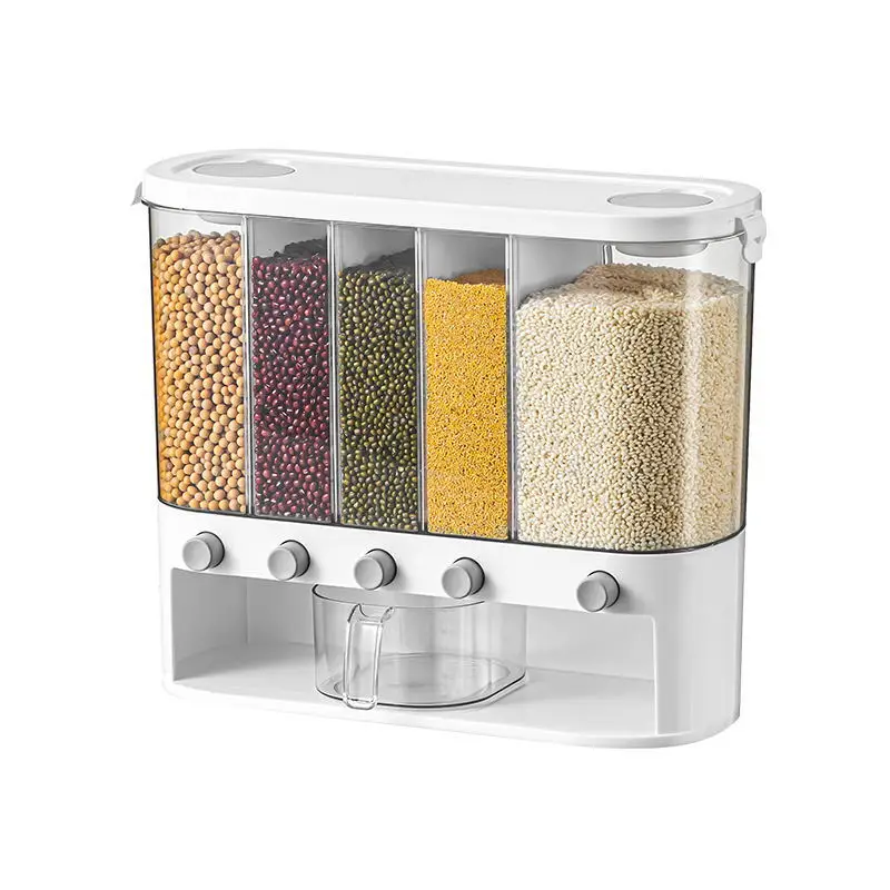 Plastic Rice Dispenser Grain Storage Bin Dry food storage container Rice Storage Container With Measuring Cup
