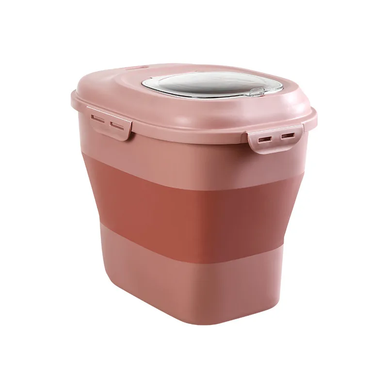 Household sealed Metering Rice Bucket Moisture-proof Transparent Kitchen Cereal Grain Dispenser