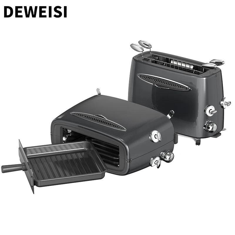 DEWEISI 2 slice stainless steel toaster extra wide slots for toasting bagels breads waffles countertop kitchen essentials
