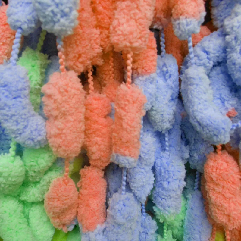 Baby Pom Pom Yarn Polyester Chenille Yarn for Knitting Cushion