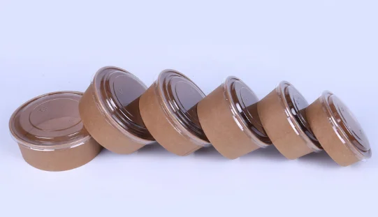 New Arrival 6 8 12Oz Take Out Kraft Paper Bowl Lid Container Noodle Packaging Custom Disposable Biodegradable Soup Cup