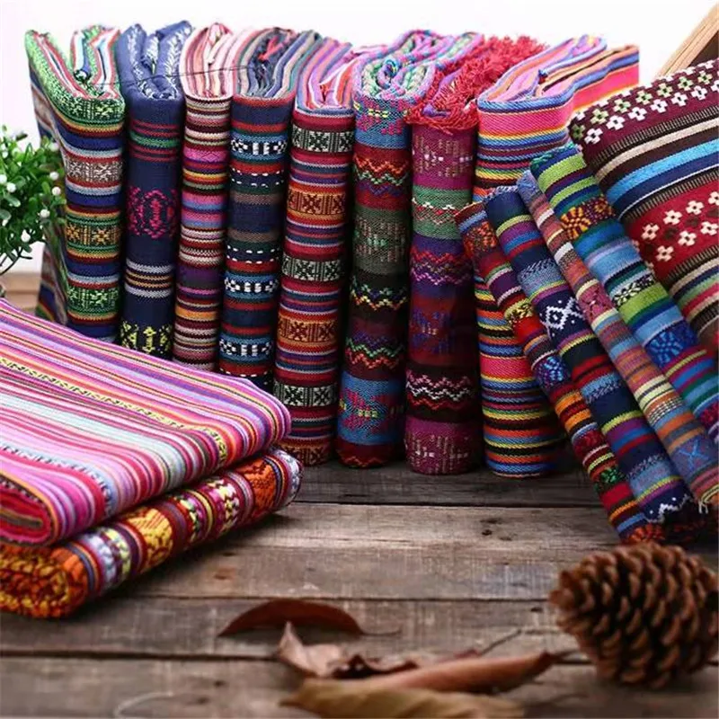 Middle East Style Jacquard Sadu Fabric For Furniture Polyester Cotton Dyed Jacquard Fabric