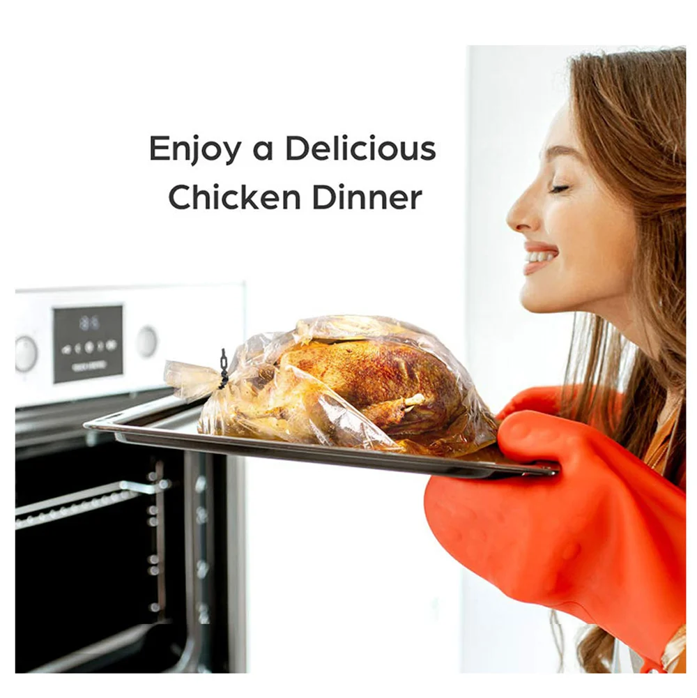 18x24 inches 1 Mil Clear Nylon Plastic Turkey Oven Bag Flat Open Poly Bags Great for Proving Bread, Dough, Storage