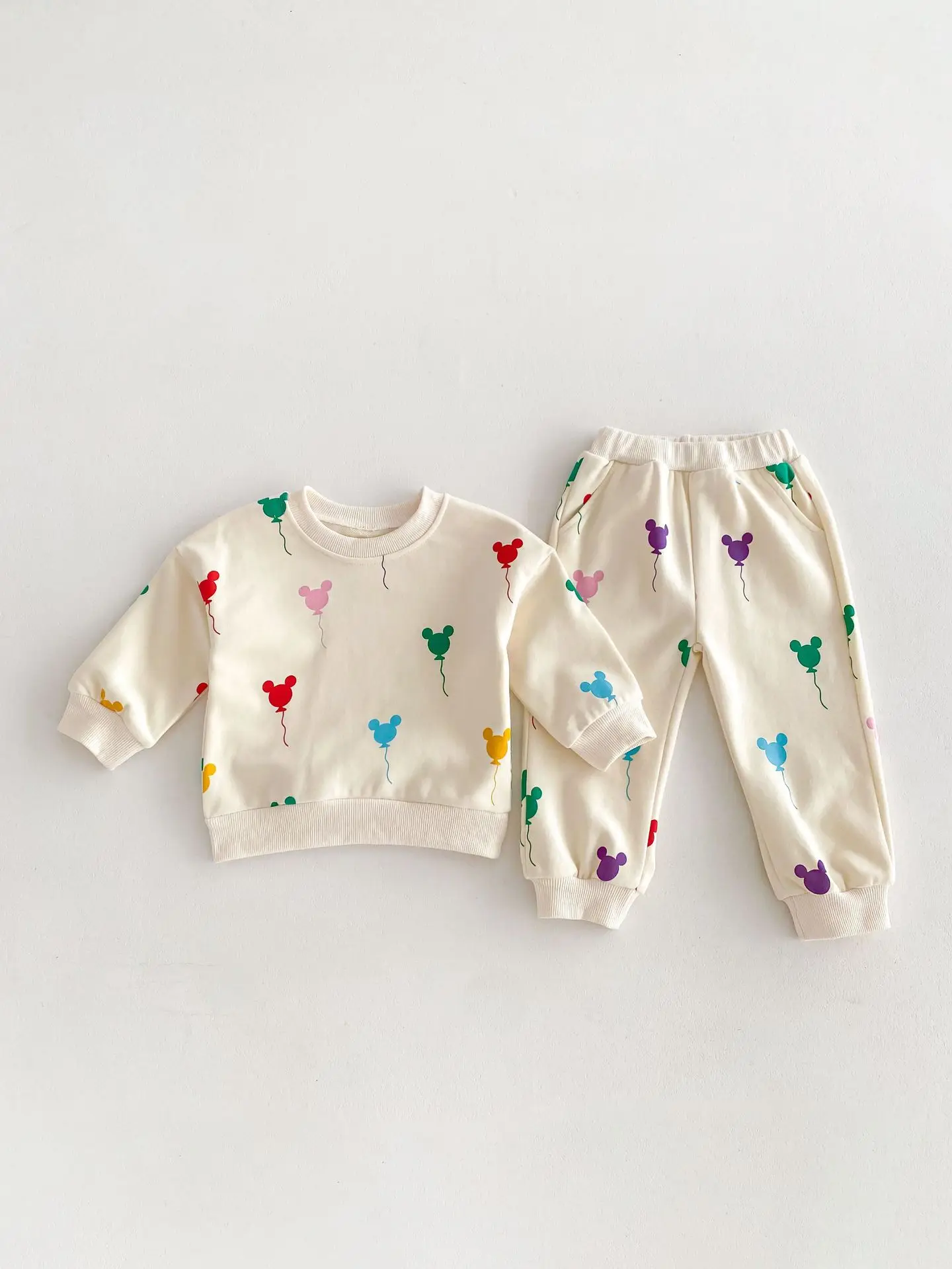 Spring Set Small and Medium Children Siblings Colorful Printed Princess Dress Boys and Girls Set