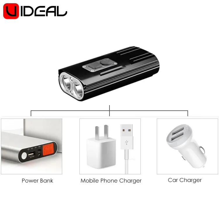 Super bright outdoor  bike light 1800LM 6800mah  light  led bicycle headlights