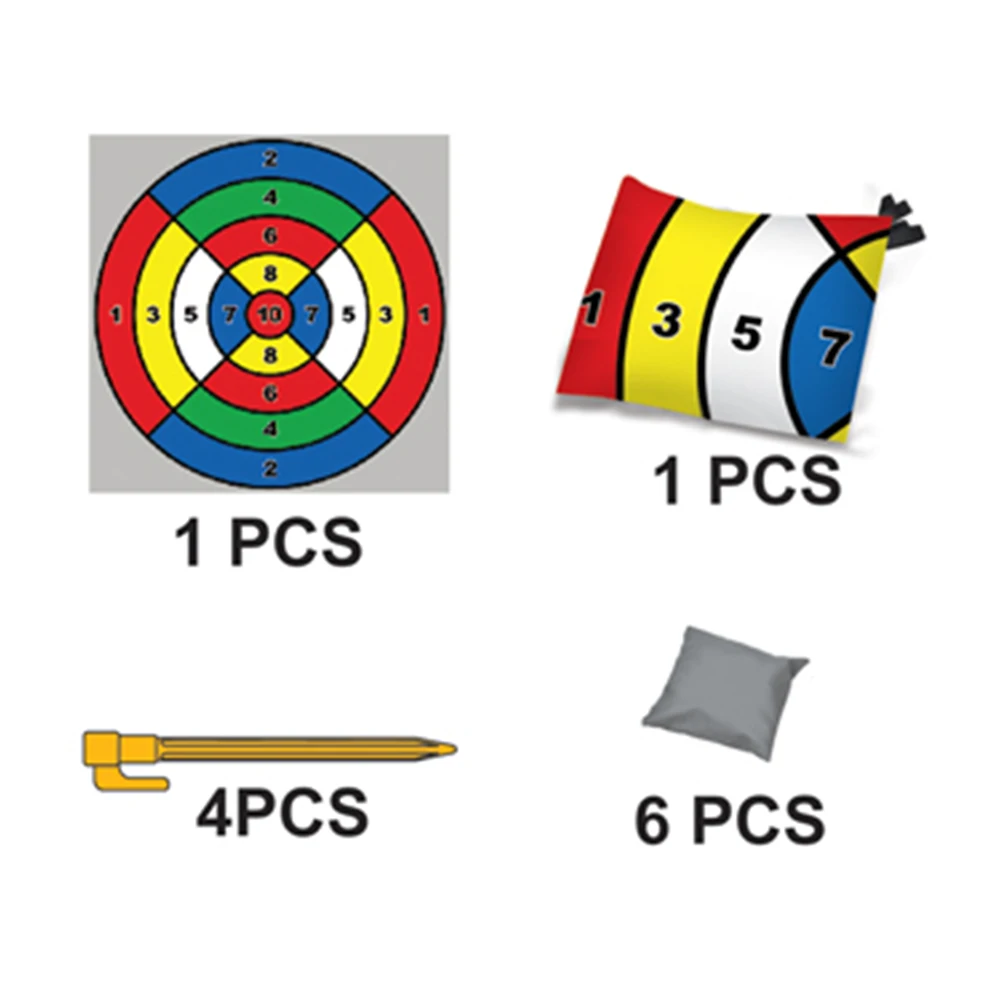 Kids summer indoor and outdoor toss game mat with beach bean bag set