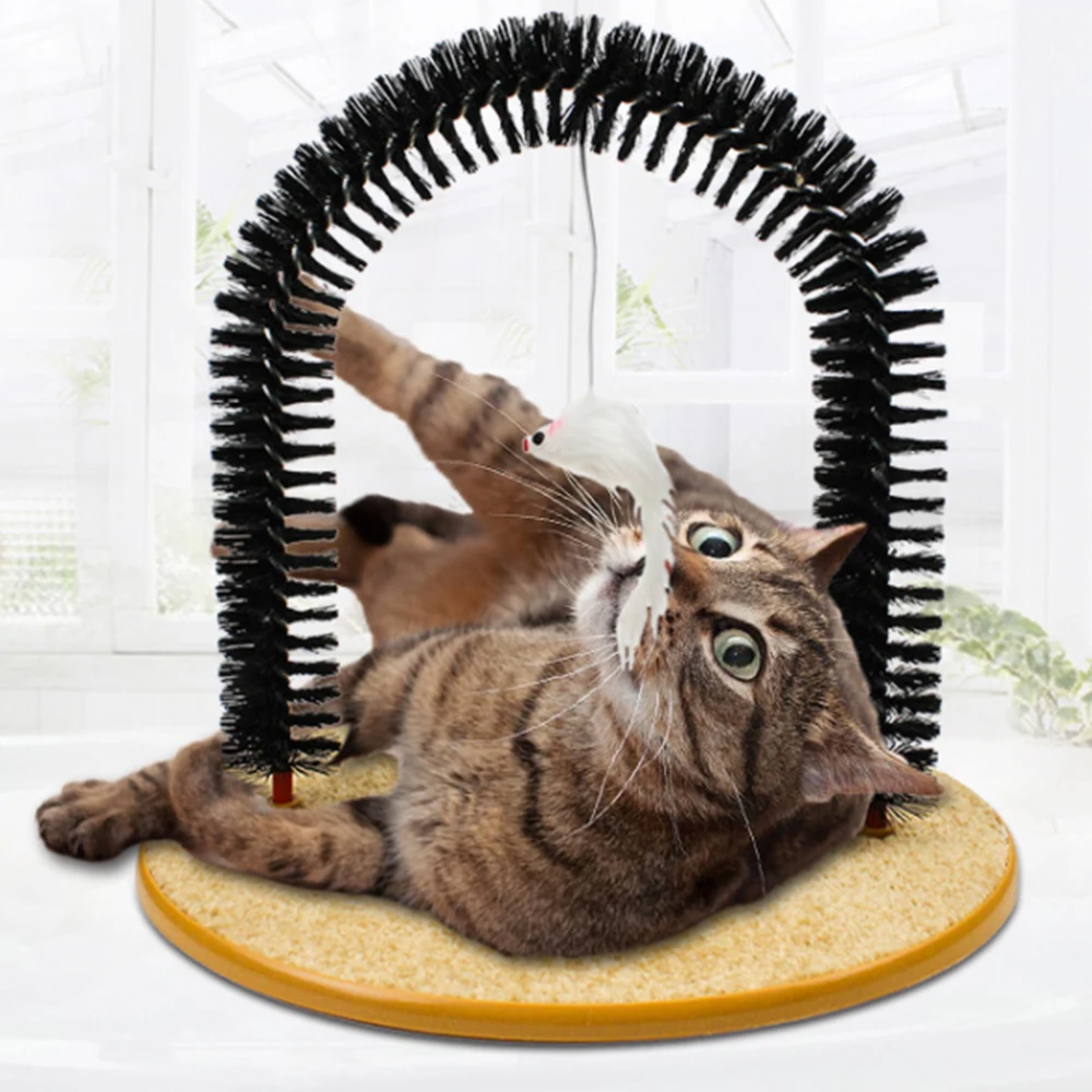 
2020 Hot Amazon Self Grooming Arch Scratching Board Cat Play Toy with Catnip Mouse 