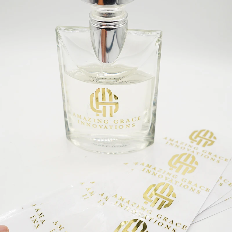 Customized logo Personalized design high-quality printing 3D shiny self adhesive metal transfer sticker Packaging labels