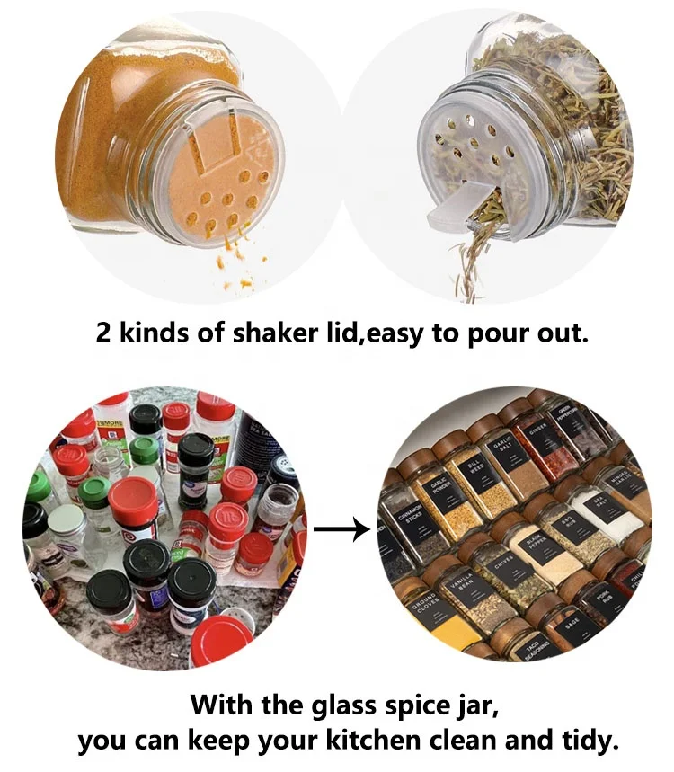 2-In-1 Nordic Wood Spice Container Jar Salt Pepper Shaker