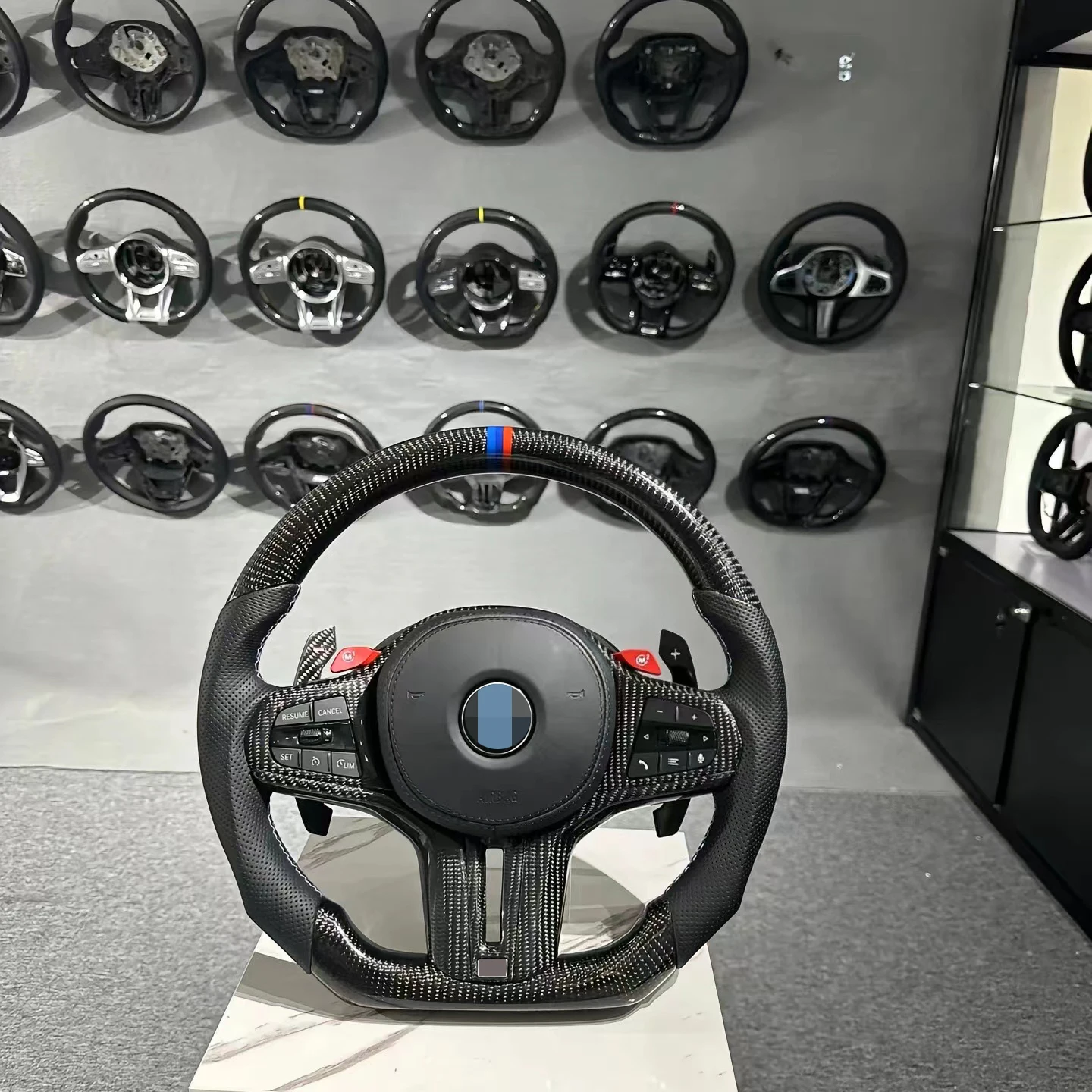 High M Sport Performance Forged Carbon Fiber with Shift Paddle Carbon Fiber Steering Wheel For BMW 3 f30 f80 x2 g22 g82 g20 g80