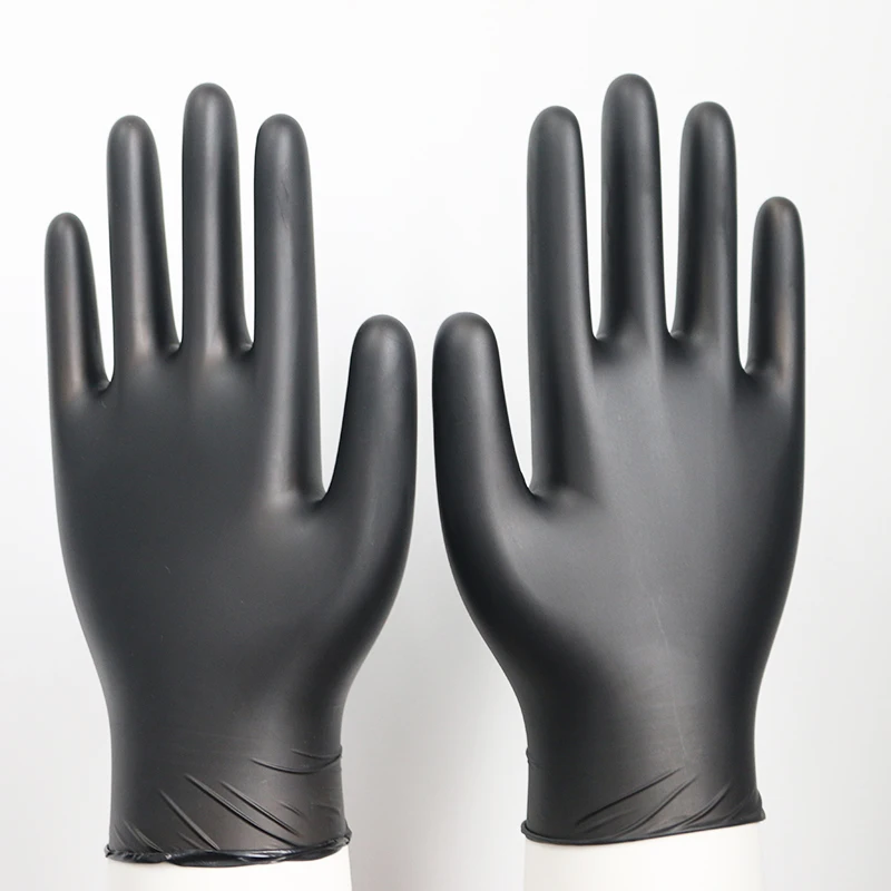 Cheap Black disposable vinyl synthetic nitrile gloves for Pet care