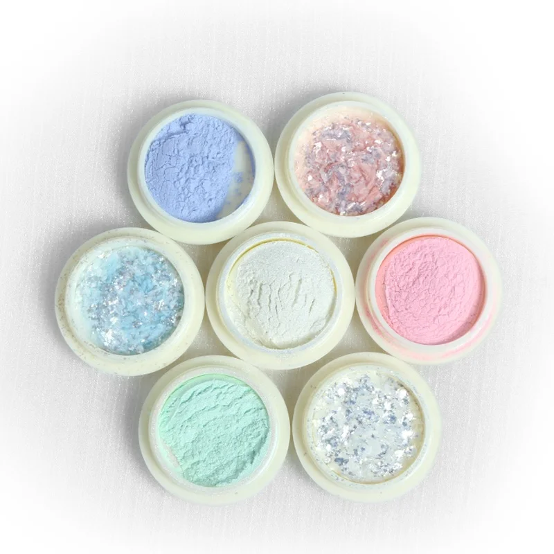 Colorful Mermaid Aurora Chrome Nail Powder Pigment Pearl Aurora Nail Powder Aurora Powder Pearl White Nails Glitter Dust