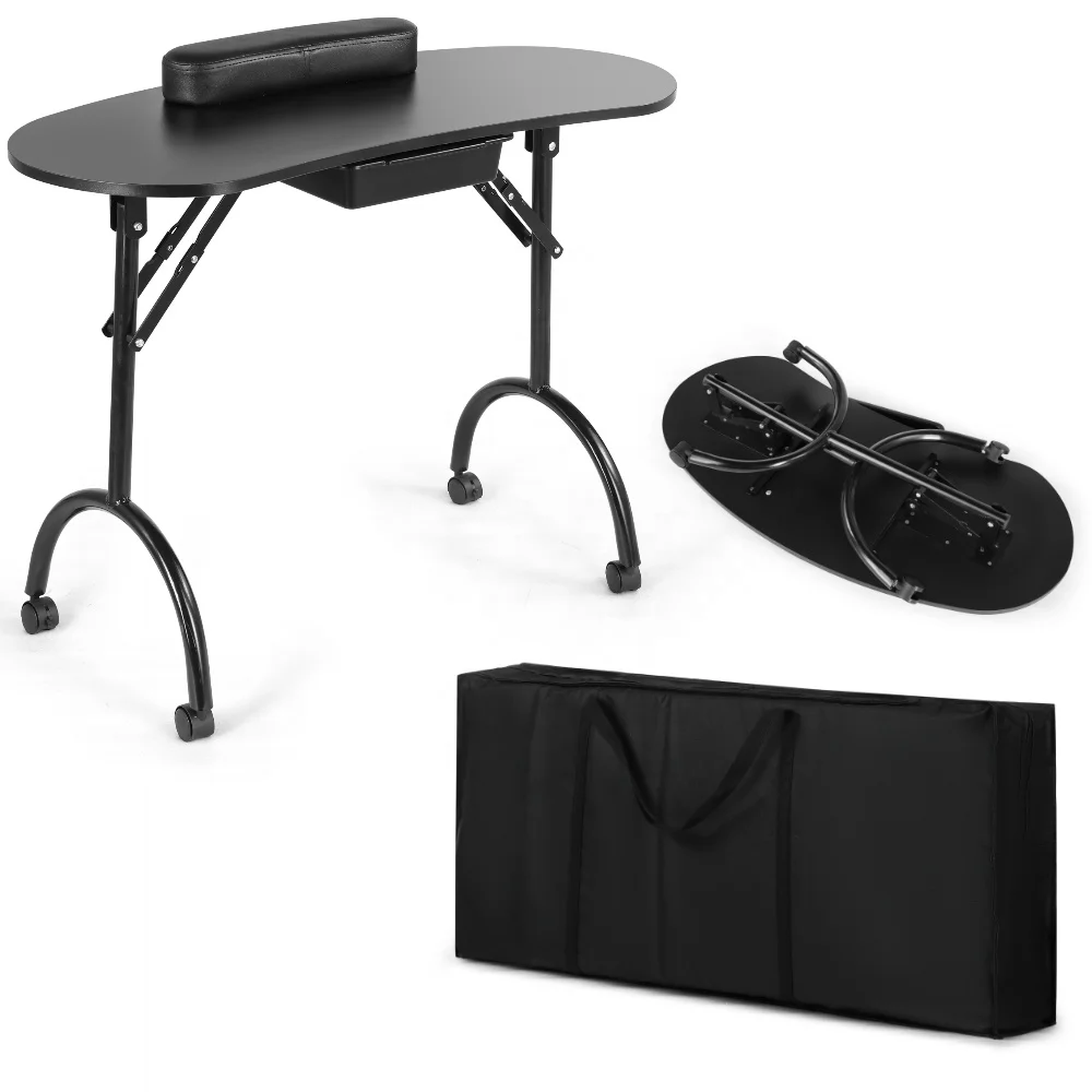 Black nails salon professional equipment Hot sale spa equipment and furniture Portable manicure table set