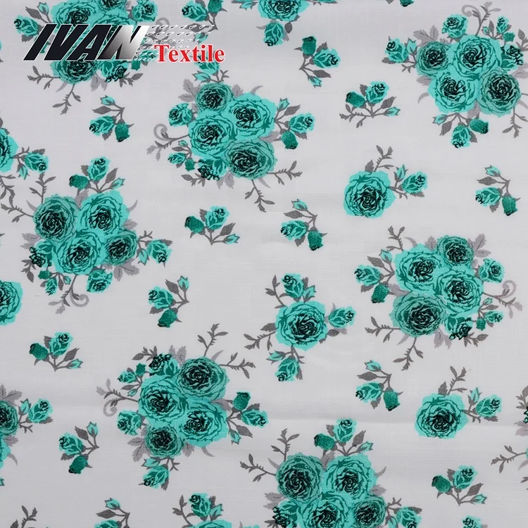 Shaoxing textile custom services woven floral slub organic printed spun 100 rayon challis fabric for dress