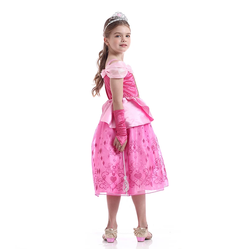 Girls Cosplay Costume Aurora Princess  Rapunzel Sleeping Beauty Dress Princess Aurora Costume Kids Party Dresses for girl
