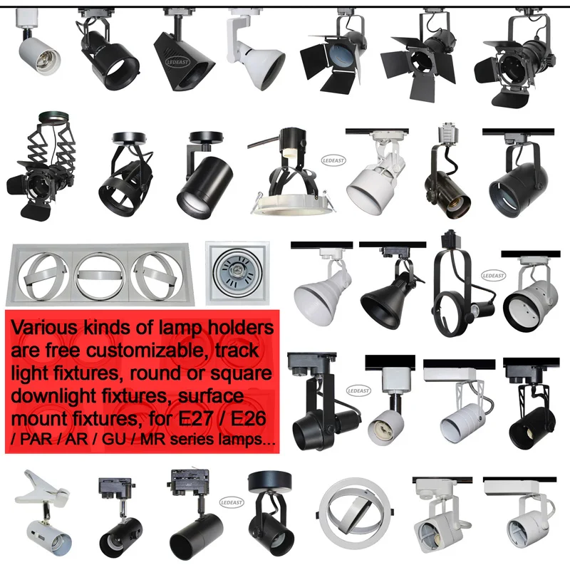 E27 bulb holder PAR30 Recessed spotlight Fixture Cut Size 12cm Downlight housing bracket
