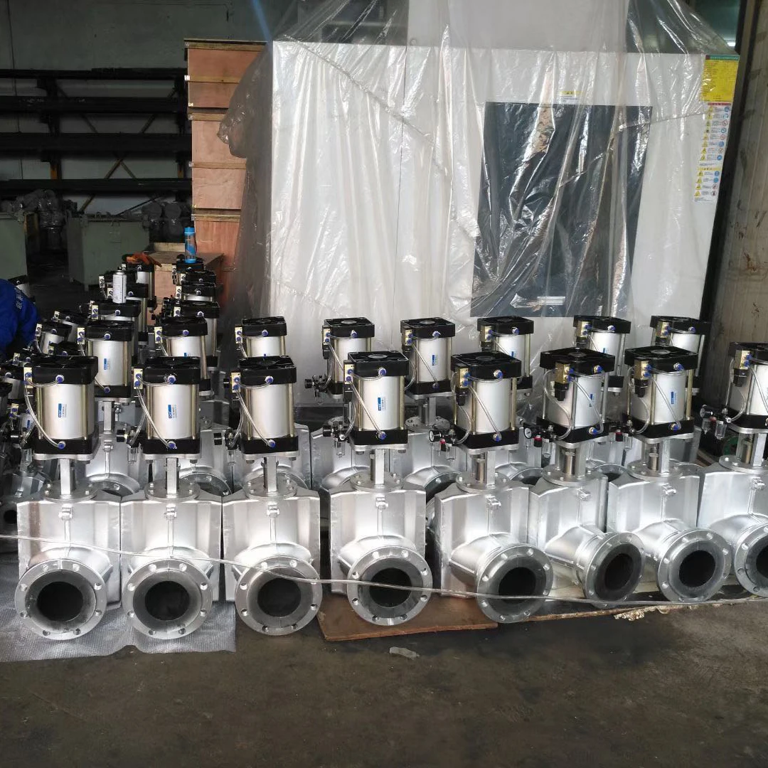 
Pneumatic pinch valve Class 150 casting steel pinch valve with actuator 