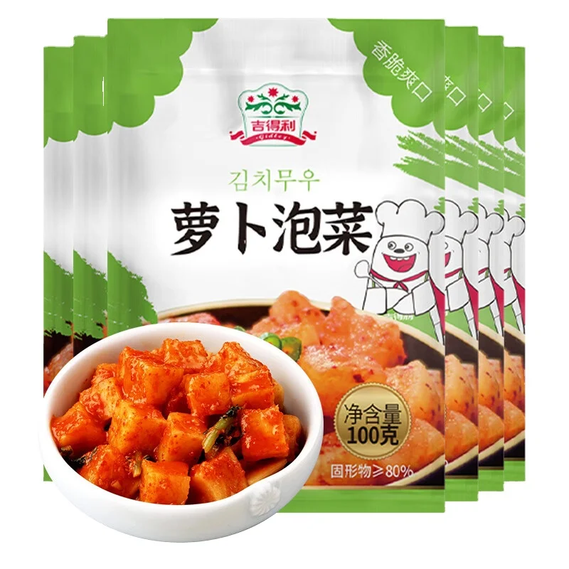 China factory direct sale high quality Export OEM/ODM Appetizer Korean flavor Light Pickled vegetables Radish Kimchi cubes