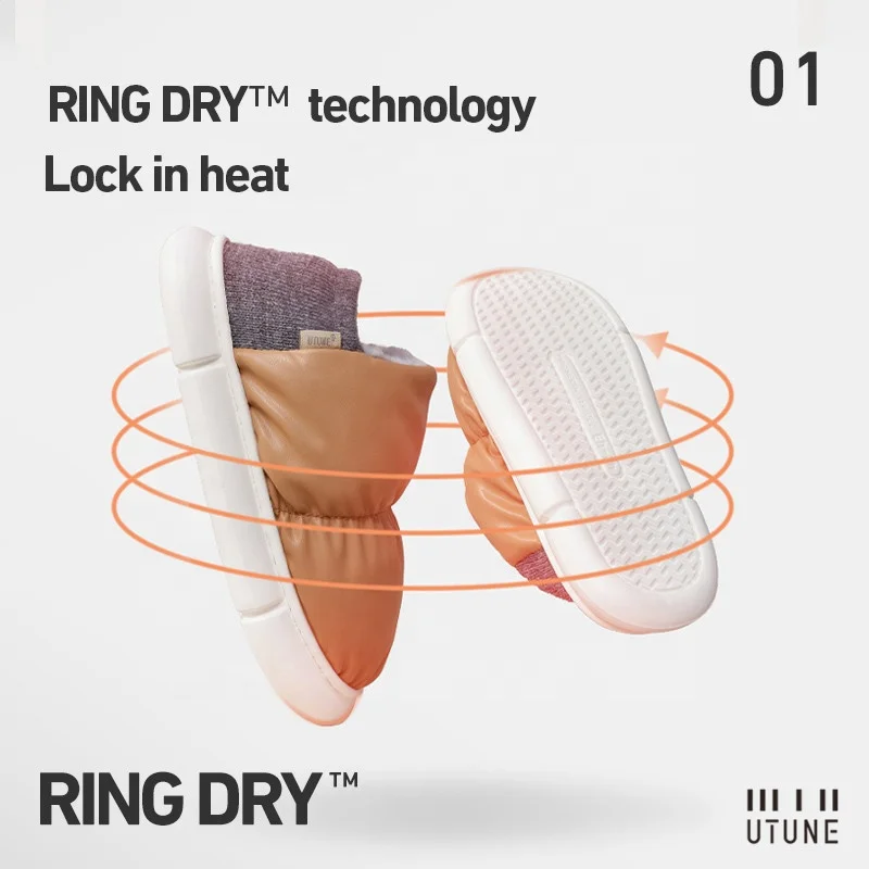 UTUNE Wholesale Men Slippers Winter Warm Shoes Waterproof EVA Thick-soled Home Fashion Style Outdoor Slippers Shoes For Men