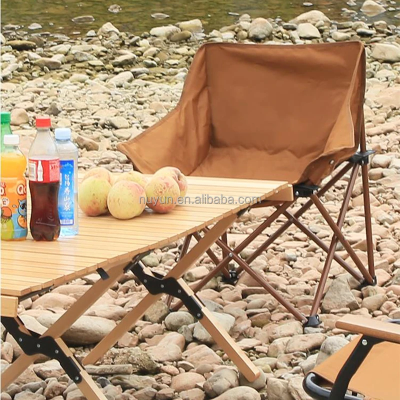 Customized Camping Reclining Quick Open Fishing Moon Chair Aluminum Oxford Lightweight Outdoor Folding Camp Chair