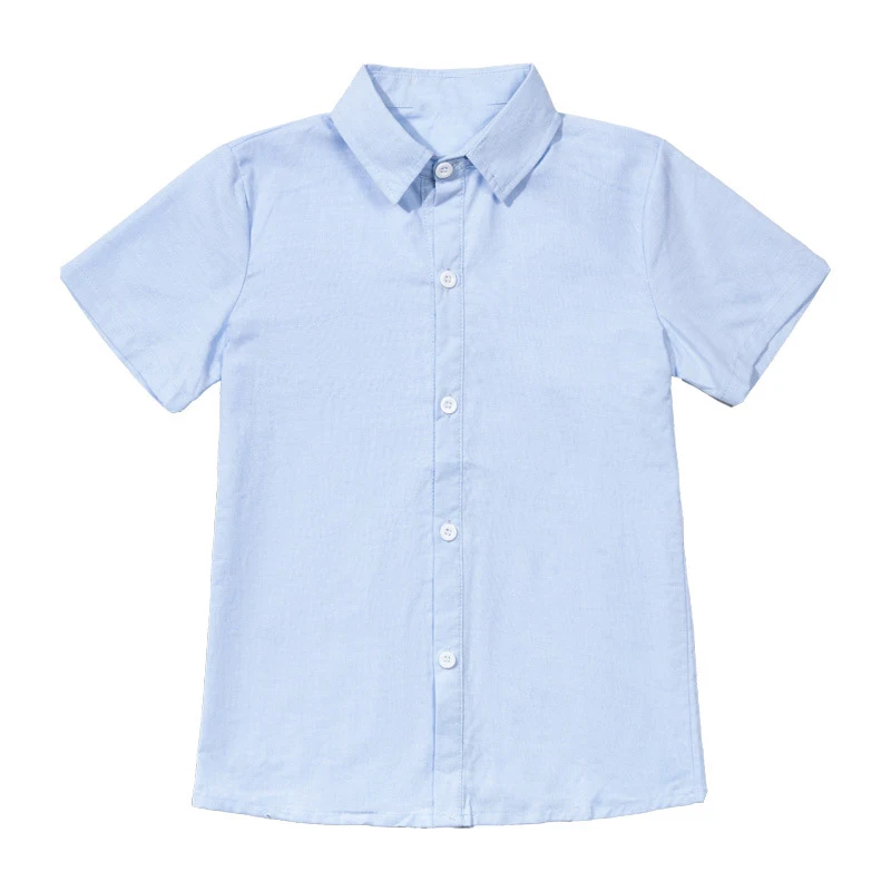 Wholesale Custom School Uniforms Kid White Shirts Summer Cotton Shirts for Kid Boys