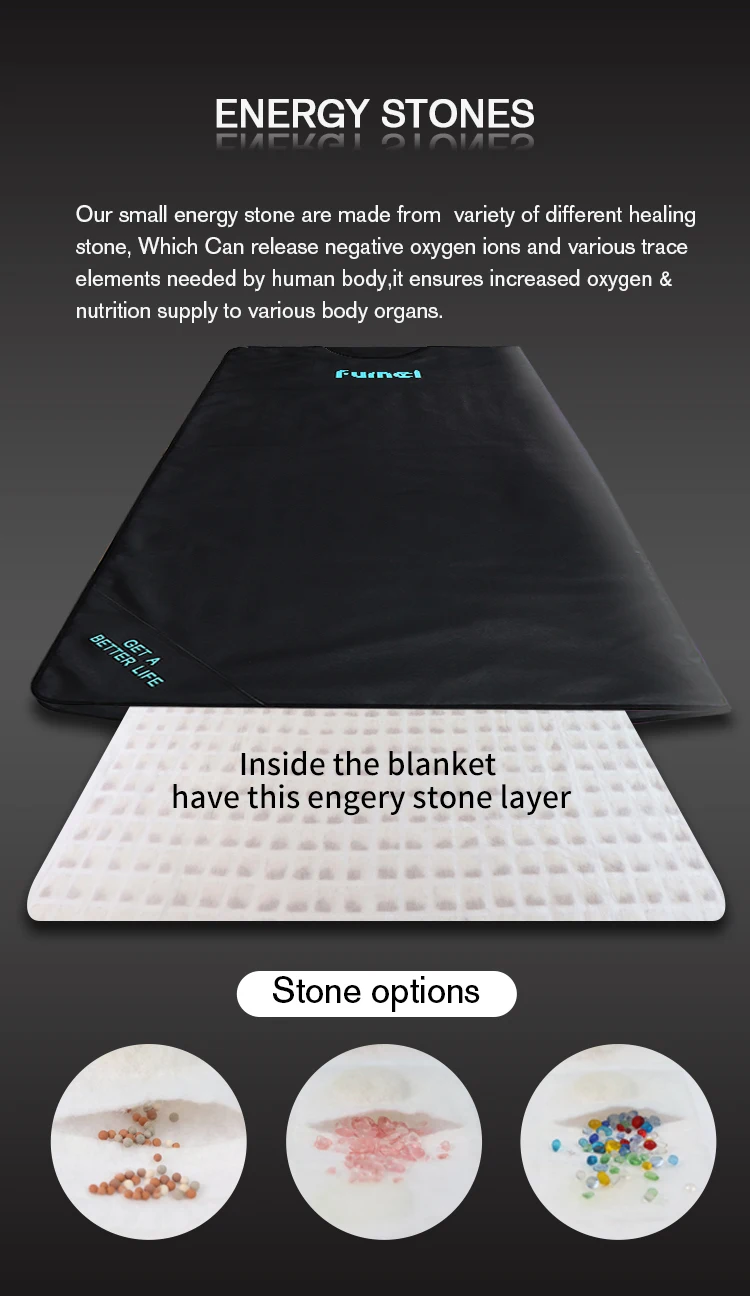 FUMEI infrared sauna blanket with stones red light salon leds sauna slimming blanket