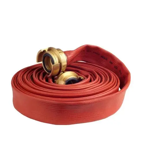 JYRed PVC/TPU rubber flat fire hose with coupling/connector fire basic equipment and accessories