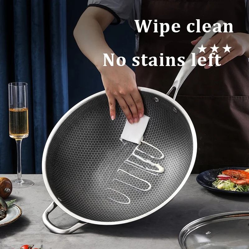 panci sarten antiadherente best price asado honeycomb stainless steel wok fry pan