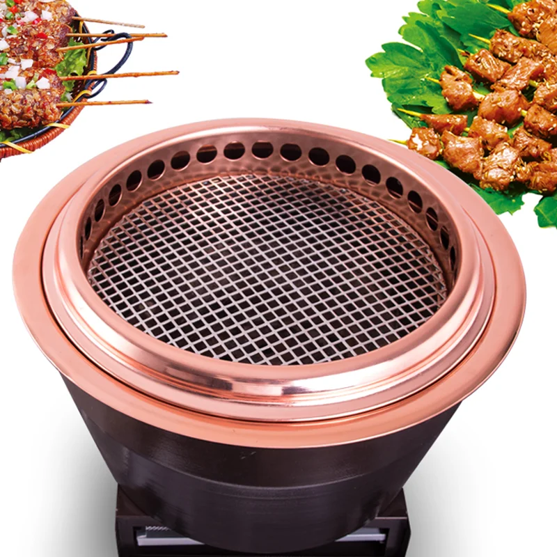 Коммерческая легко очищаемая угольная печь с корейскими столами для барбекю для ресторана