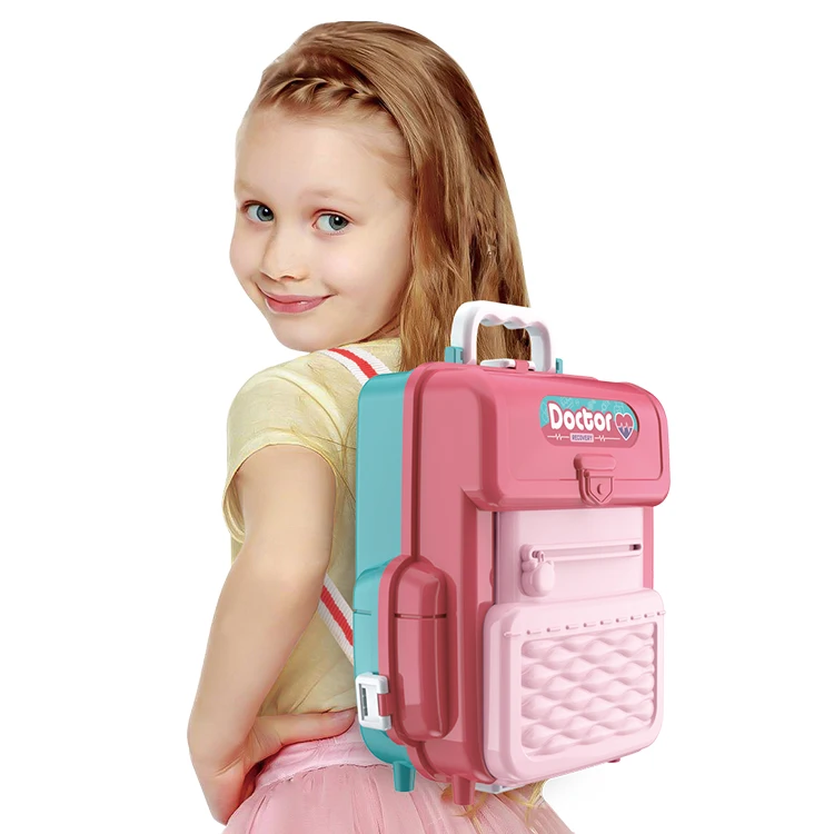 22 Pcs Medical Accessories Educational  Suitcase Toy Pretend Play Set Doctor Schoolbag Toy