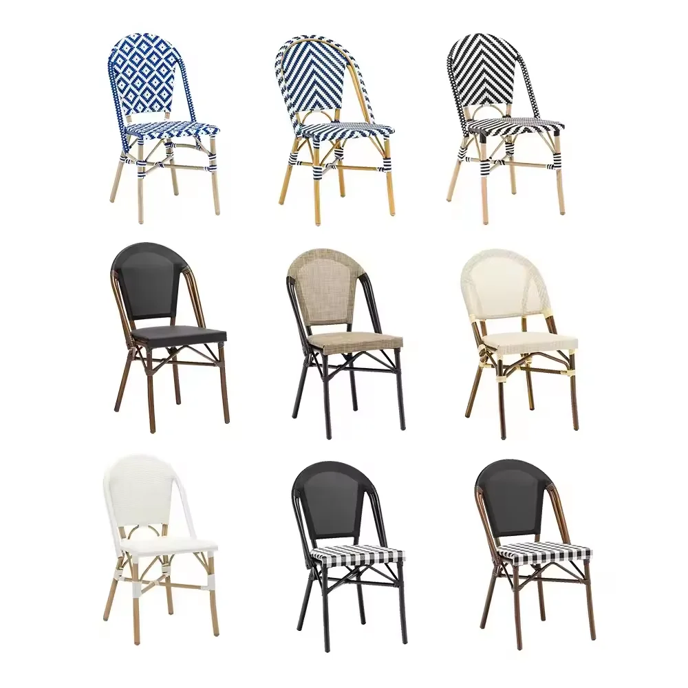 Wholesale Vintage Furniture Outdoor French Rattan Bistro Parisian Chairs For Cafe Restaurant Chair Bistro