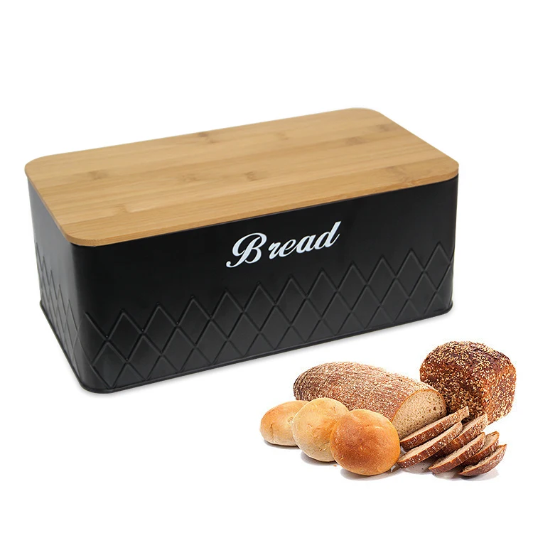 5 PCS Bamboo Lid Bread Bin Set Biscuit Coffee Tea Sugar Canister Sets Container Food Storage Box Bread Bin For Kitchen