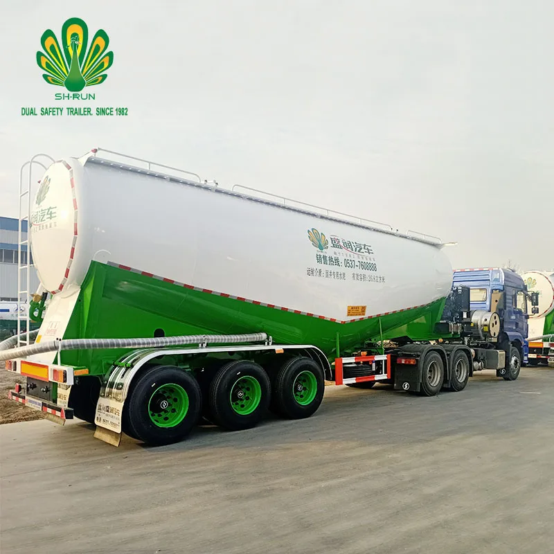 45 cubic cement tank semi-trailer with air compressor and diesel engine fast unloading zero residue