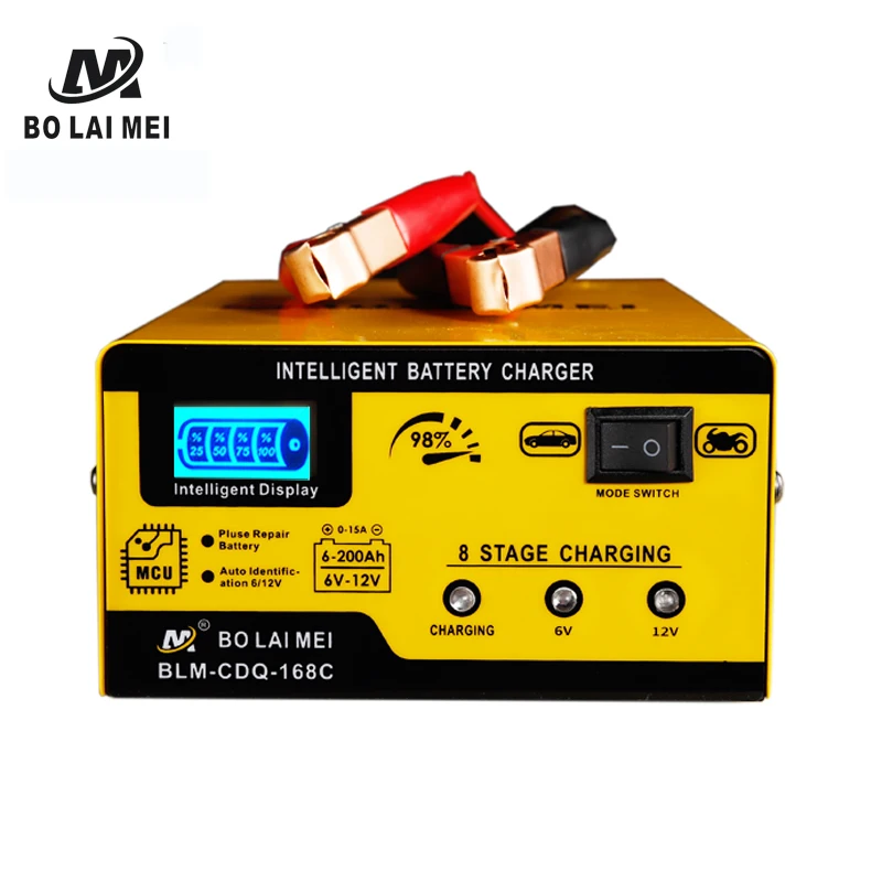 12V 15A motorcycle & Car Pulse Repair Battery Charger Lead acid Battery Charger temperature control 6V battery charger