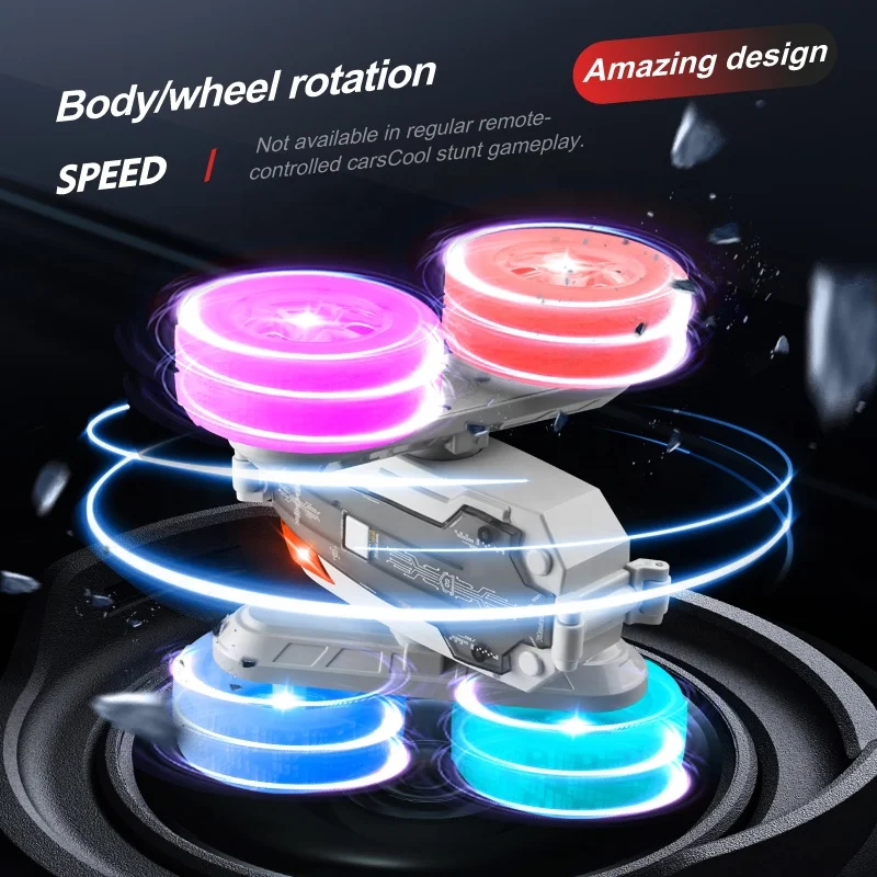 New Arrival 2.4Ghz Rc Stunt Car High Speed Double-Sided Rechargeable 360° Rotating Off-Road WIth Colorful Light and Music