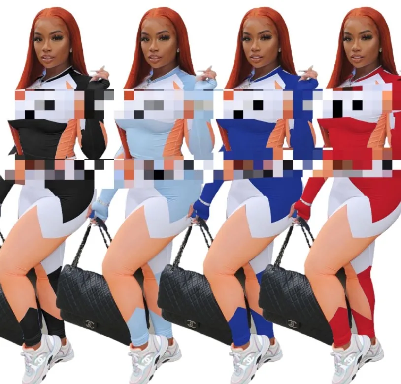 2022 Long sleeves fall designer famous brand letter printed plaid 2 Piece jogging Set women clothing