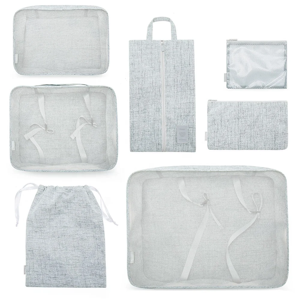 Wholesale 7 Pieces Waterproof Luggage Travel Storage Bag Organizer Packing Cube Set