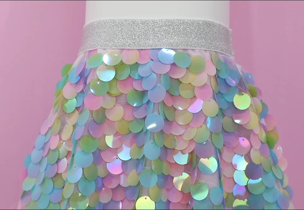 Customized Kids clothing Sequin skirt Summer mini short party Skirt for 2-8T girls