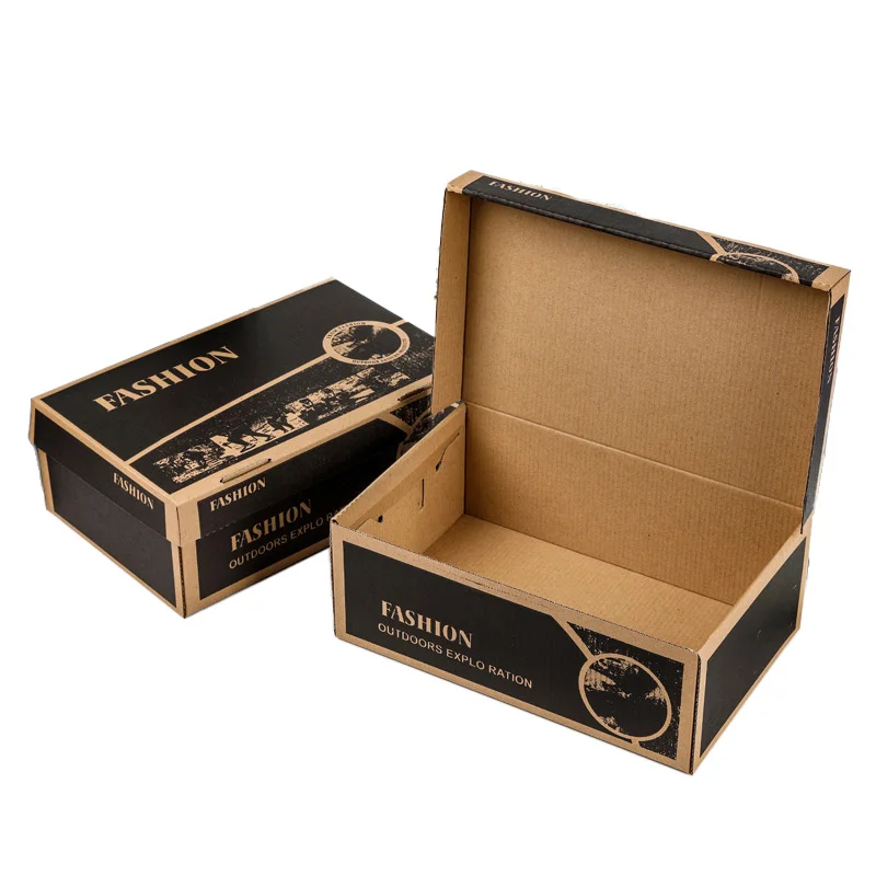 Custom Logo Cheap Plain Cardboard Clothing Shoes Delivery Corrugated Mailer Paper Shoe Box Packaging for Clothing